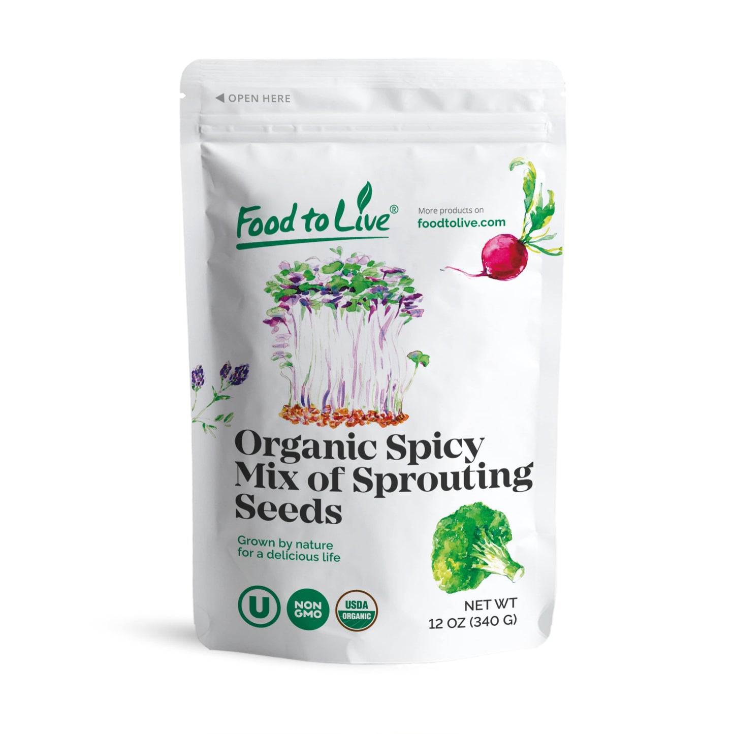 Organic Spicy Mix of Sprouting Seeds - by Food To Live