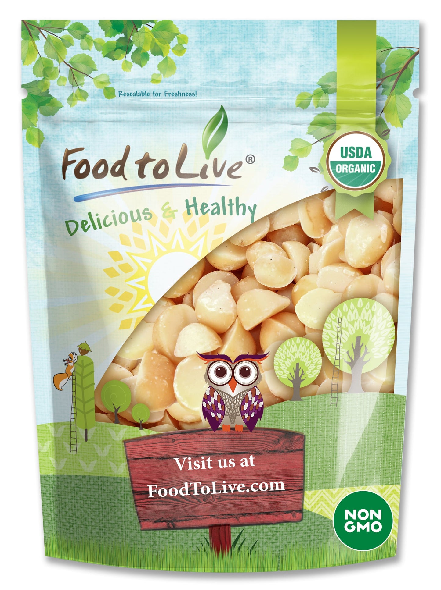 Organic Macadamia Nut Halves and Pieces - by Food To Live