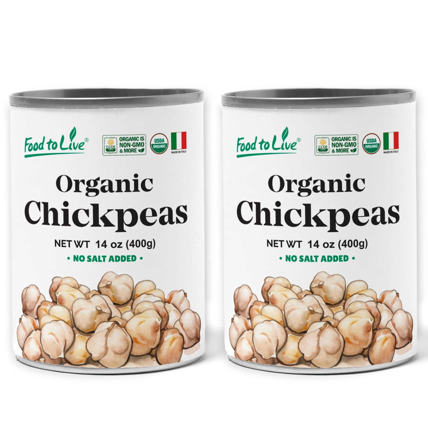 Organic Canned Chickpeas - by Food To Live