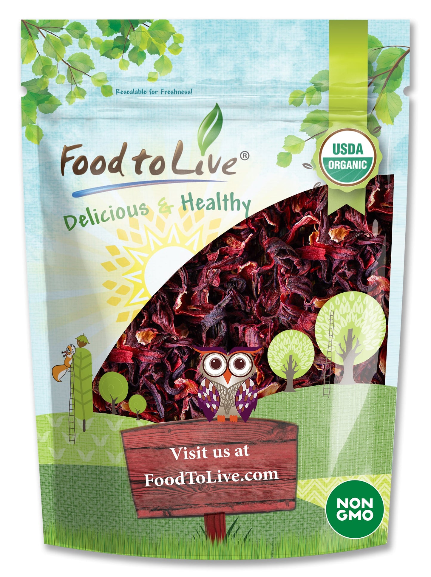 Organic Hibiscus Flowers - by Food To Live