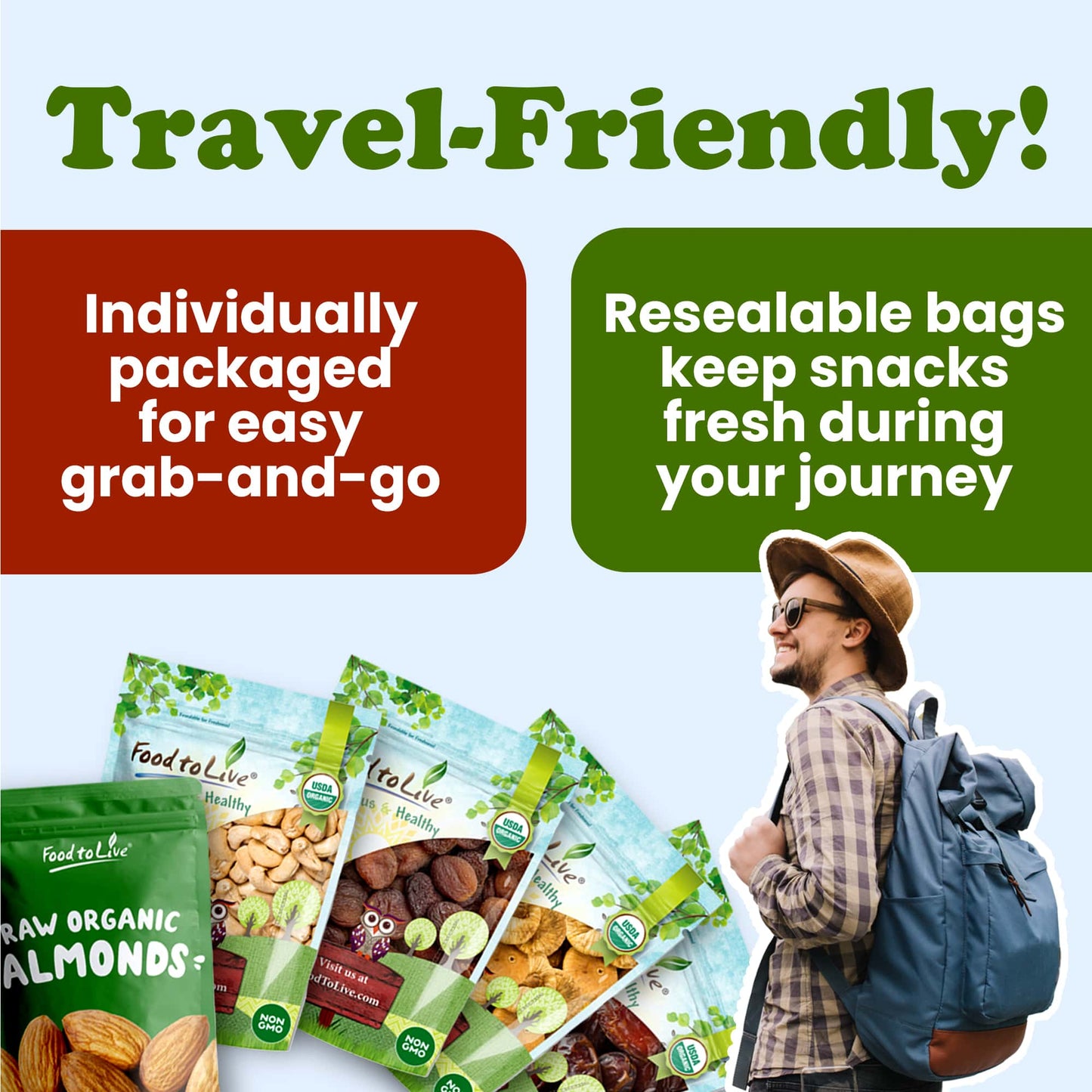 Organic Dried Nuts & Fruits in a Gift Box - by Food To Live