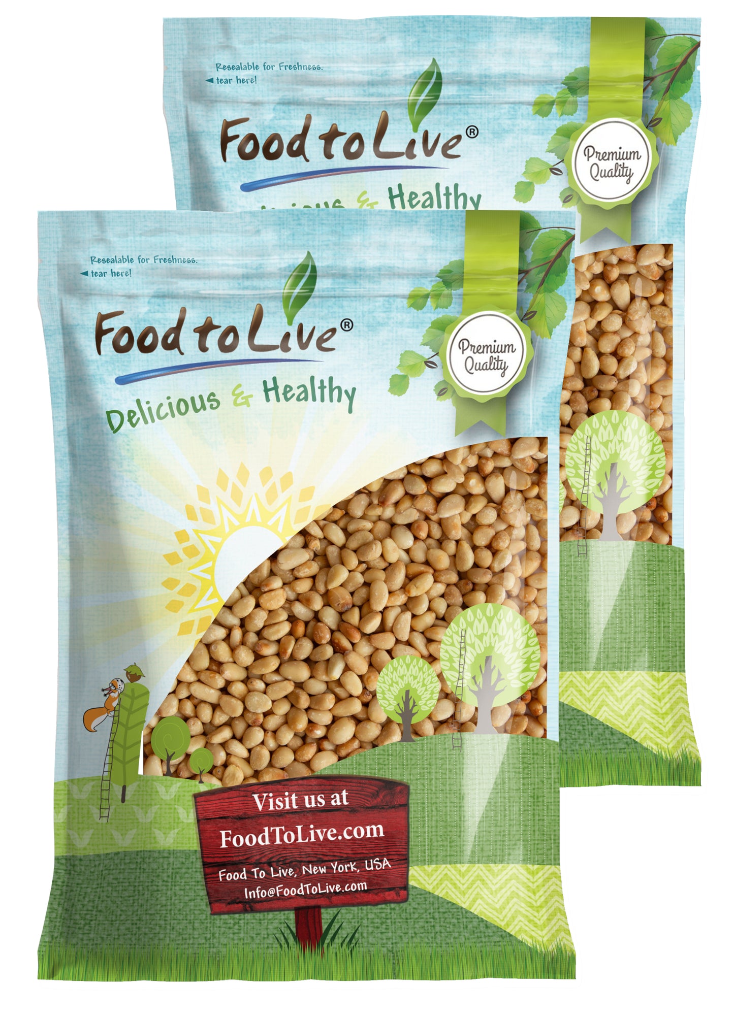 Organic Dry Roasted Pine Nuts with Himalayan Salt - by Food to Live