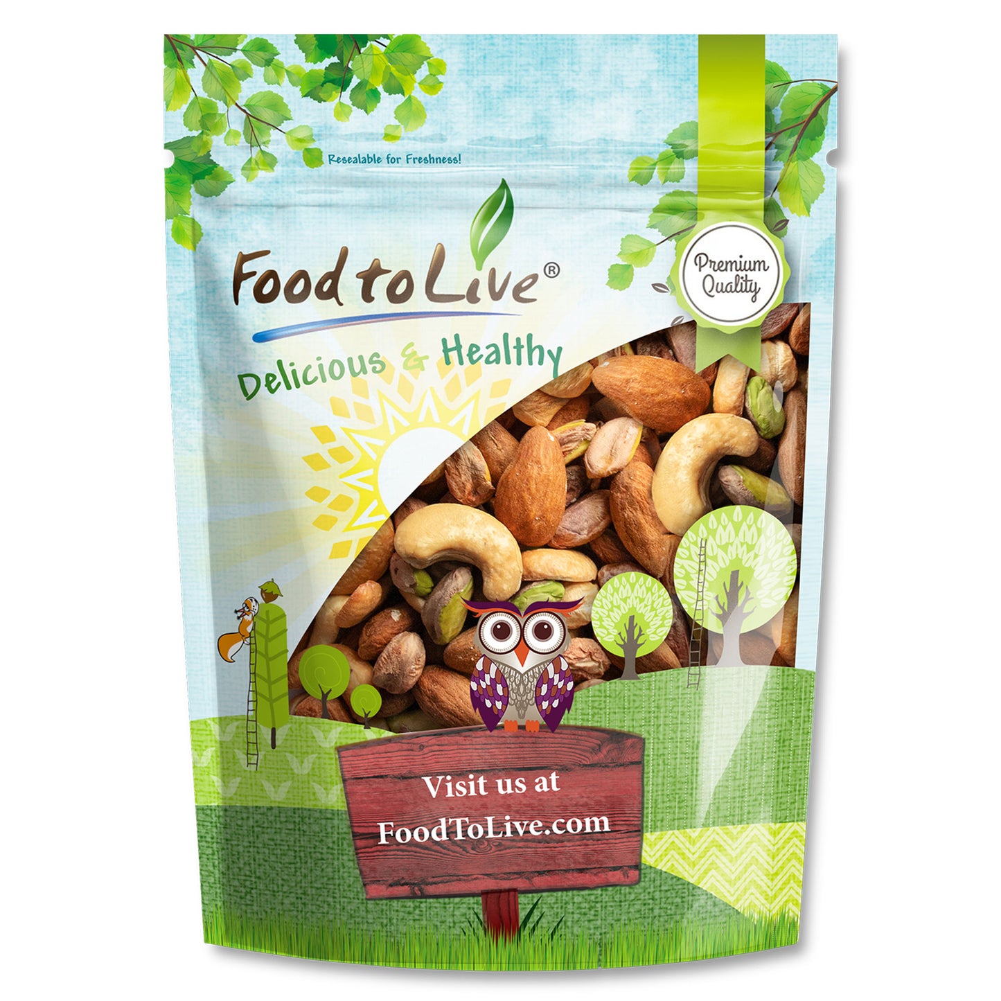 Nut Lovers Mix, Roasted – Vegan, Kosher, Bulk  –  by Food to Live