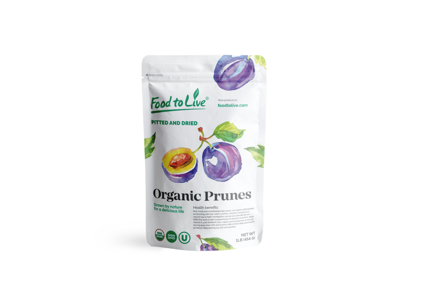 Organic Pitted Prunes - by Food To Live