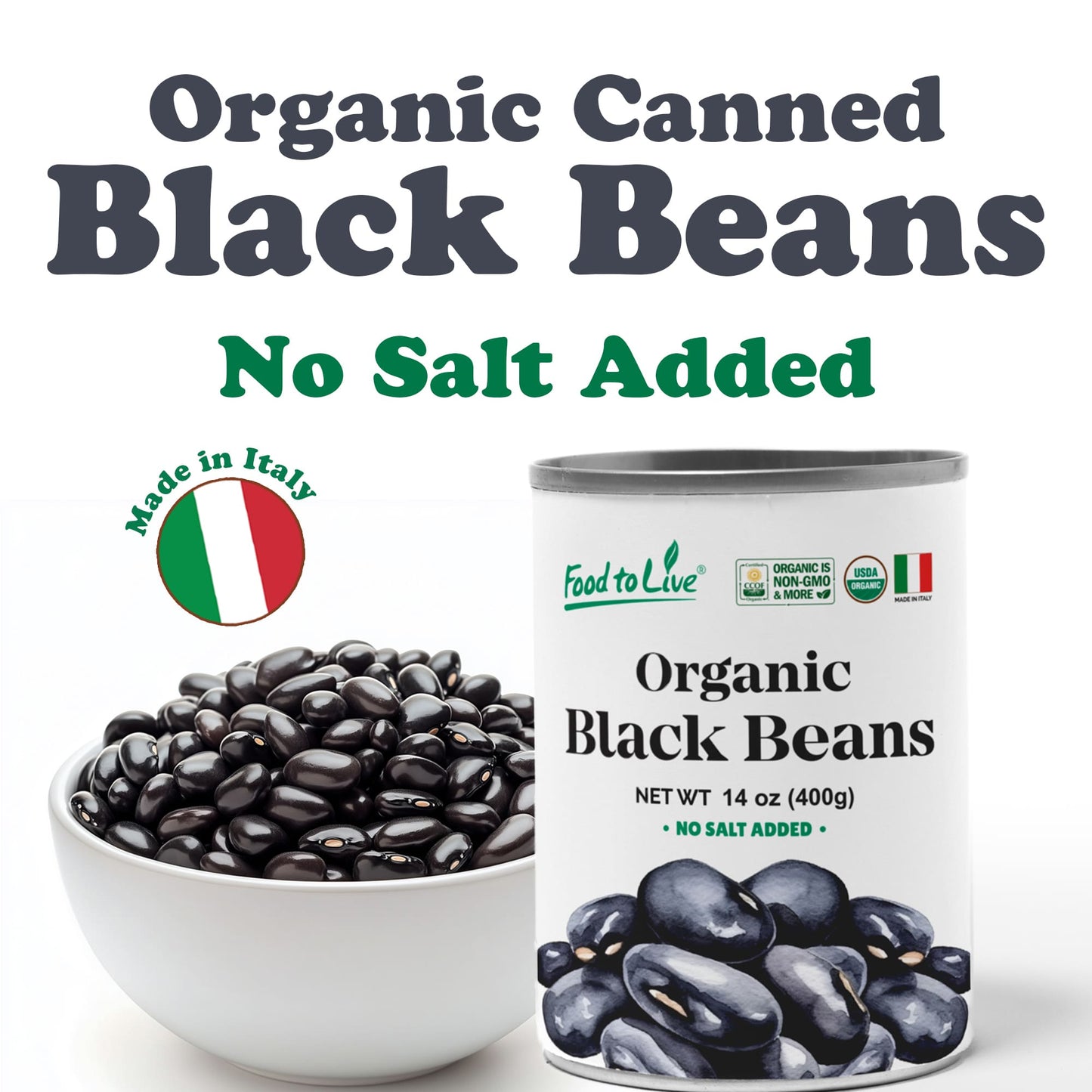 Organic Canned Black Beans - by Food To Live