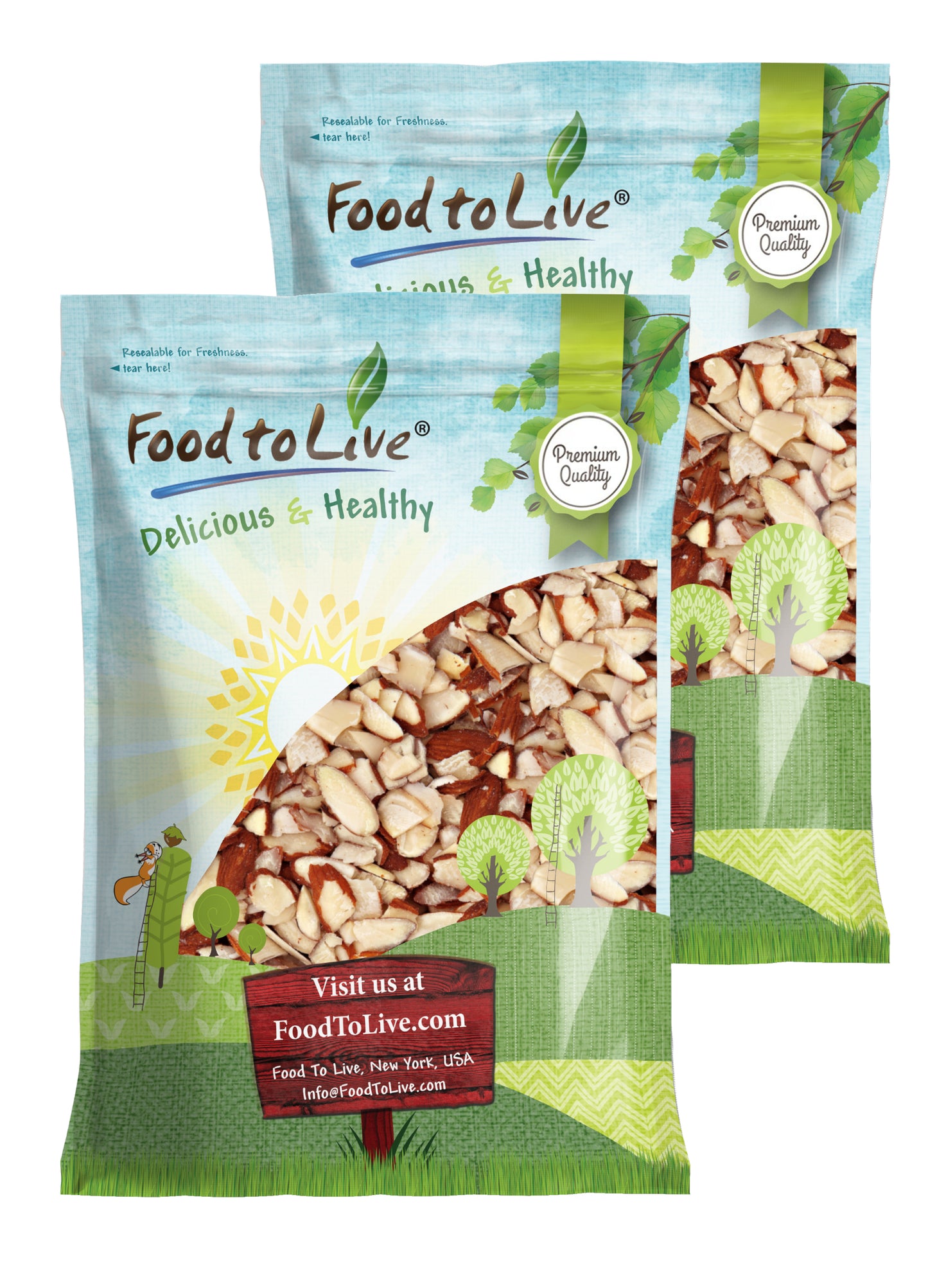 Dry Roasted Natural Sliced Almonds - by Food to Live
