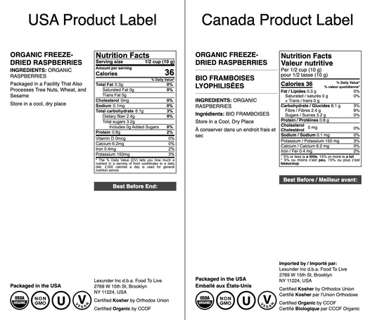 Organic Freeze-Dried Raspberries – by Food to Live