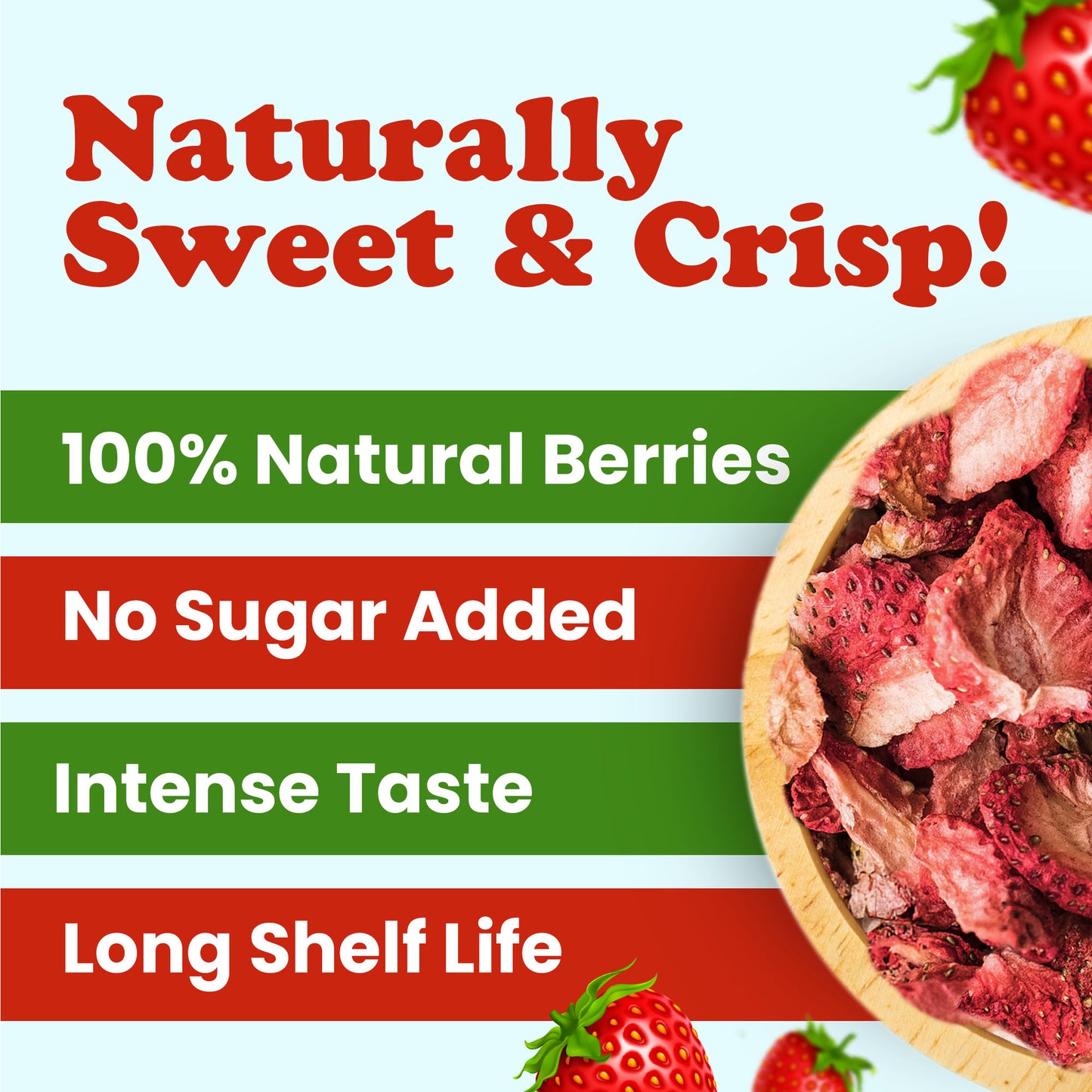 Organic Freeze-Dried Strawberries – by Food to Live