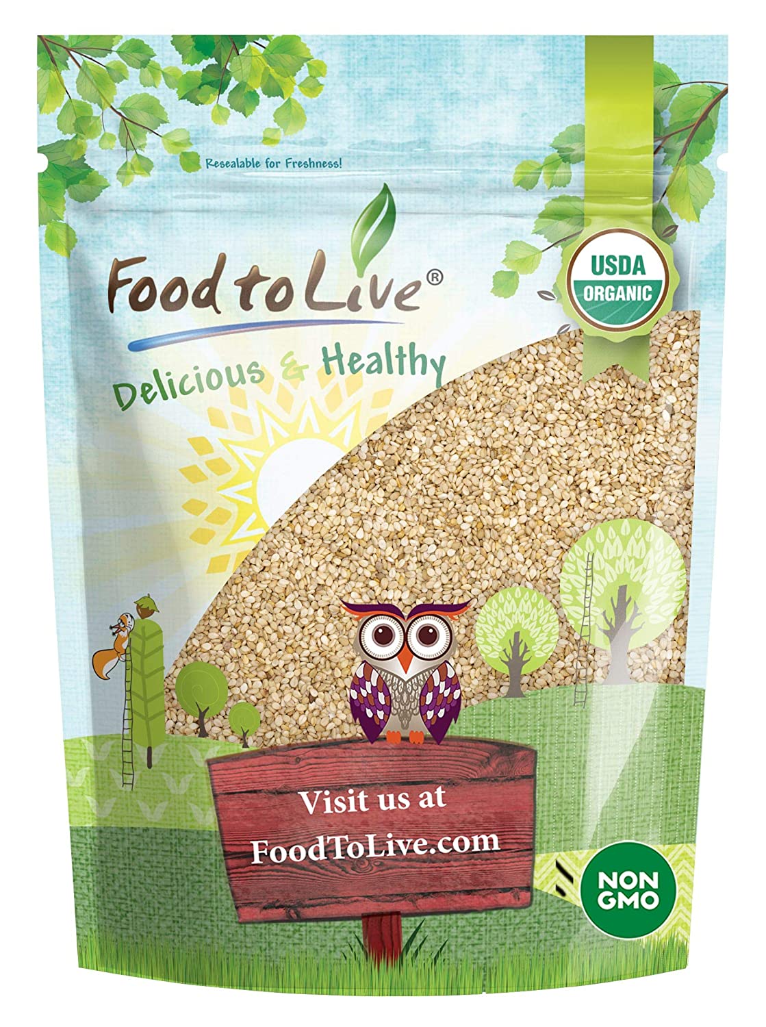 Organic Unhulled Sesame Seeds - by Food To Live
