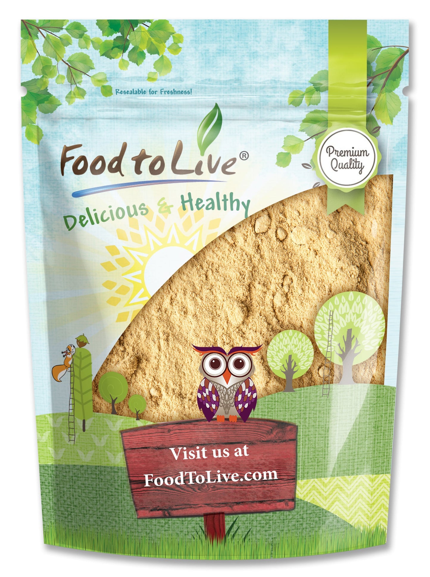Yellow Maca Powder — Non-GMO and Raw Ground Maca Root, Vegan, Kosher, Keto, Non-Gelatinized, Bulk, Rich in Vitamin C — by Food to Live