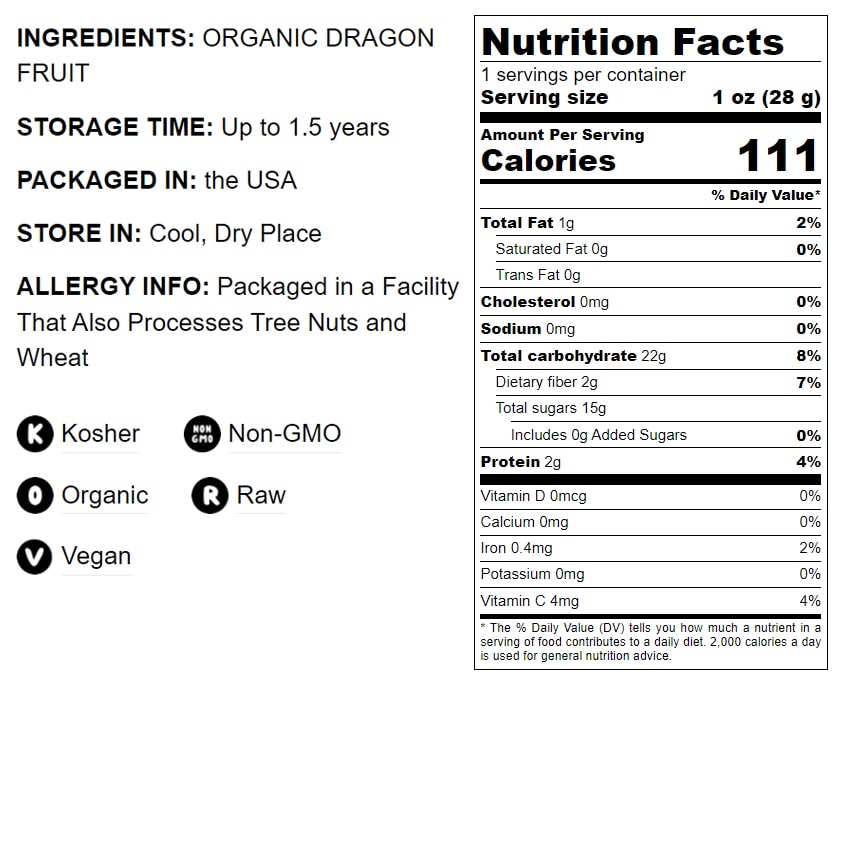 Organic Dried Red Dragon Fruit - by Food To Live