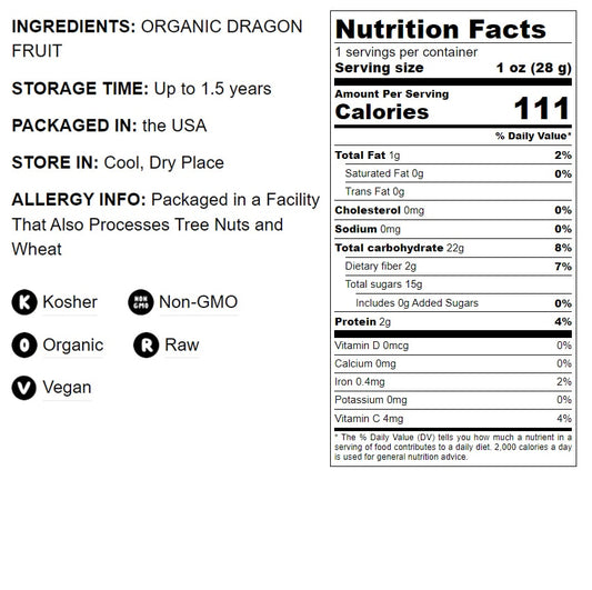 Organic Dried Red Dragon Fruit - by Food To Live