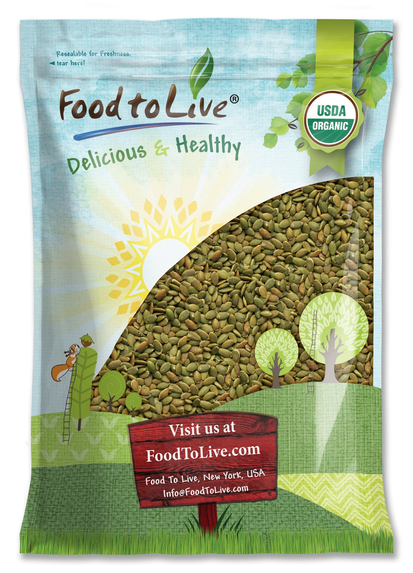 Organic Dry Roasted Pumpkin Seed Kernels - by Food To Live