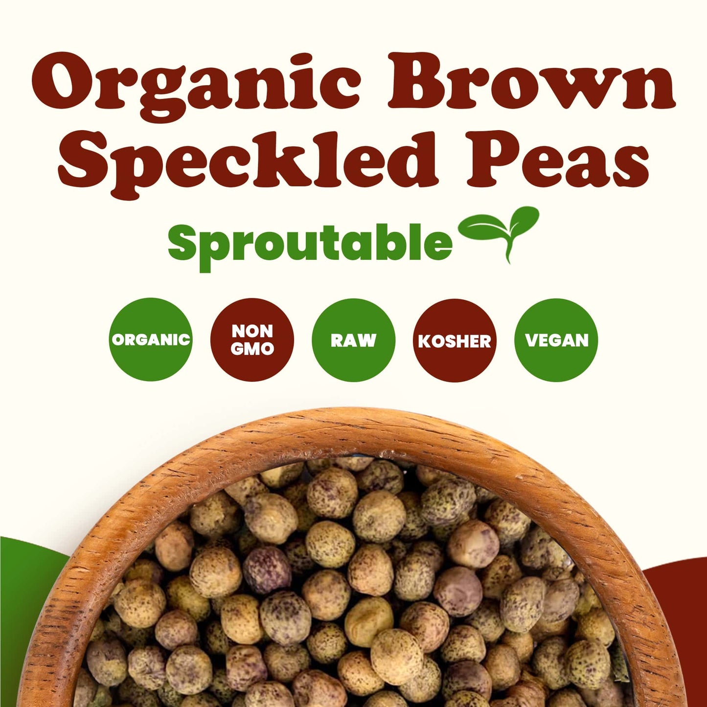 Organic Brown Speckled Peas - by Food To Live
