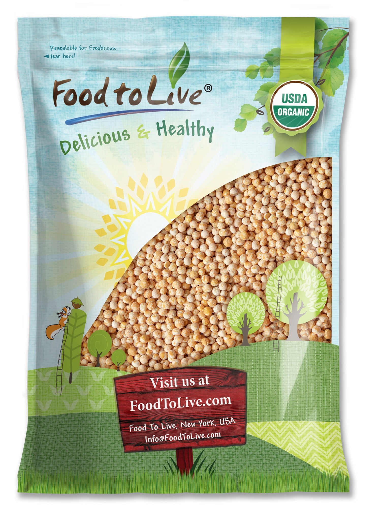 Organic Whole Yellow Peas - by Food To Live