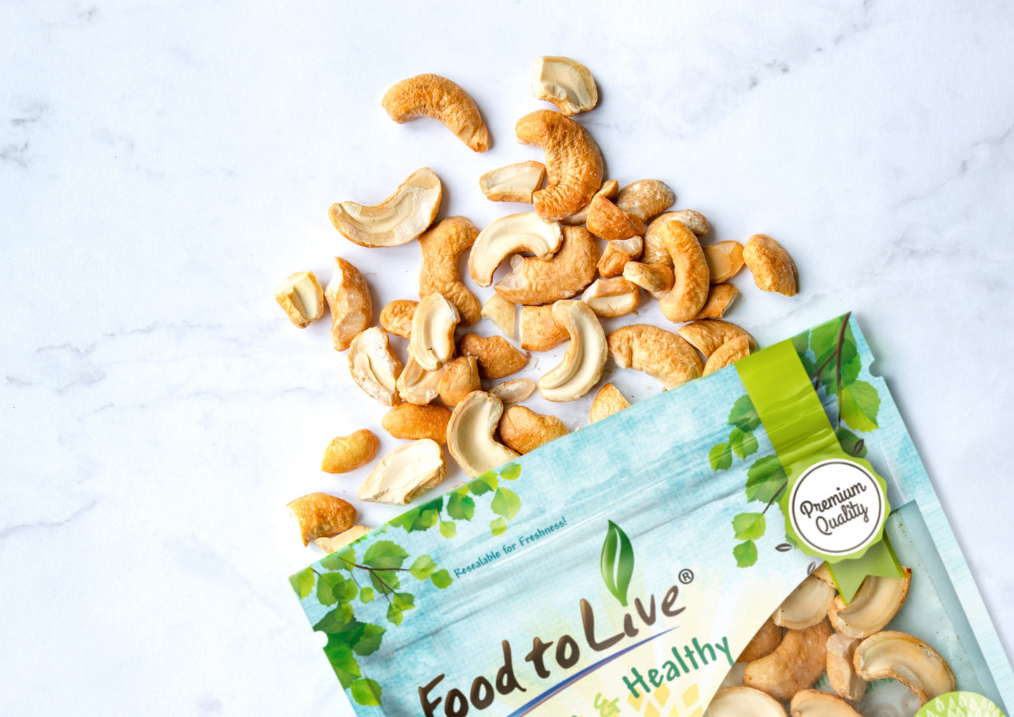 Dry Roasted Cashew Halves and Pieces - by Food To Live