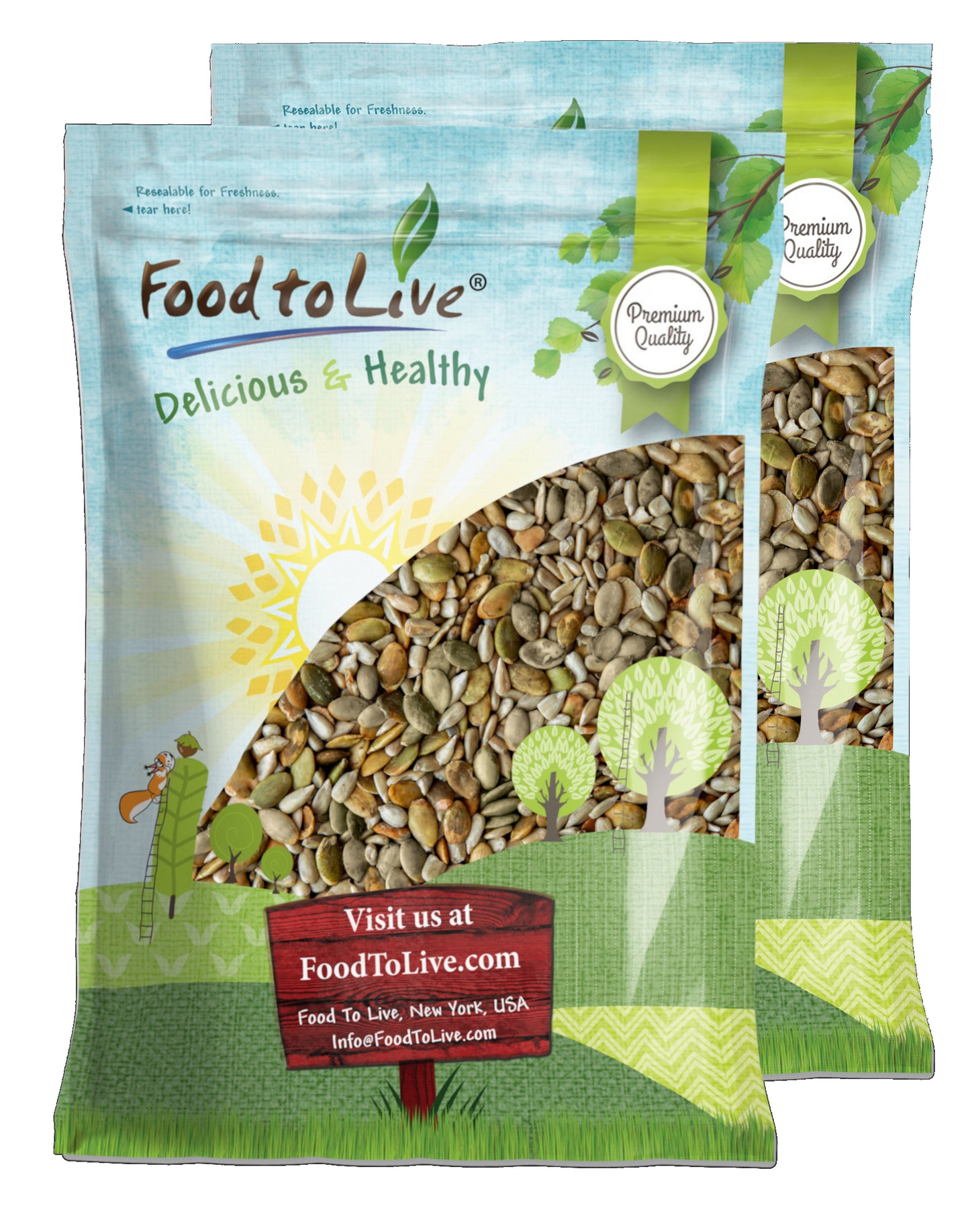 Dry Roasted Sunflower and Pumpkin Seed Mix with Himalayan Salt - by Food To Live