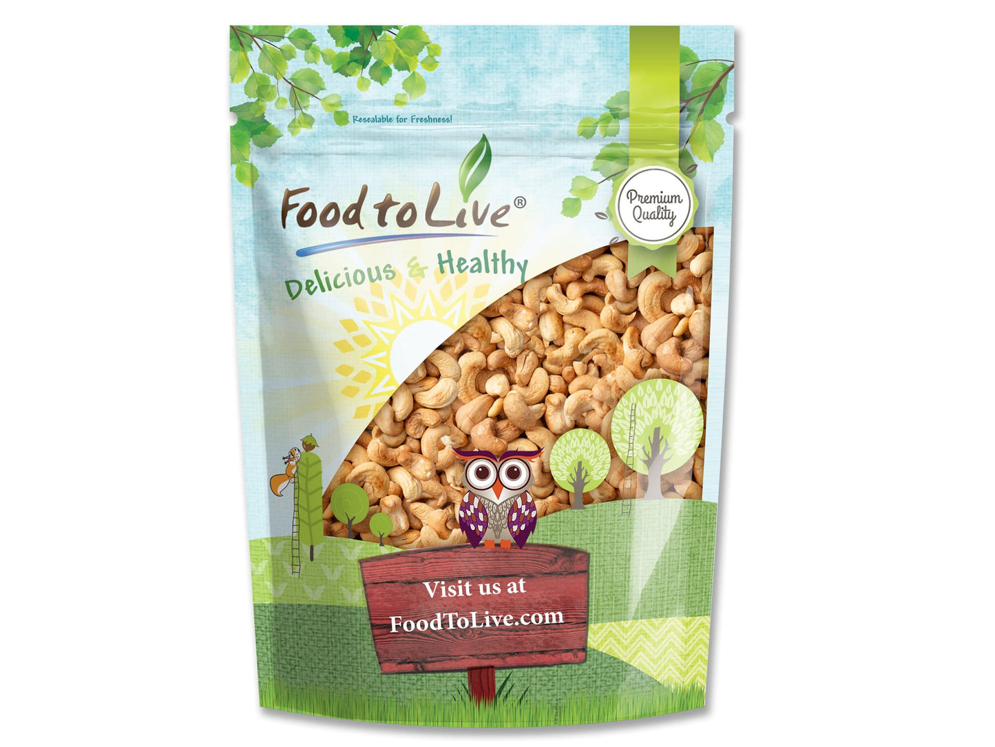 Dry Roasted Whole Cashews with Himalayan Salt - by Food To Live