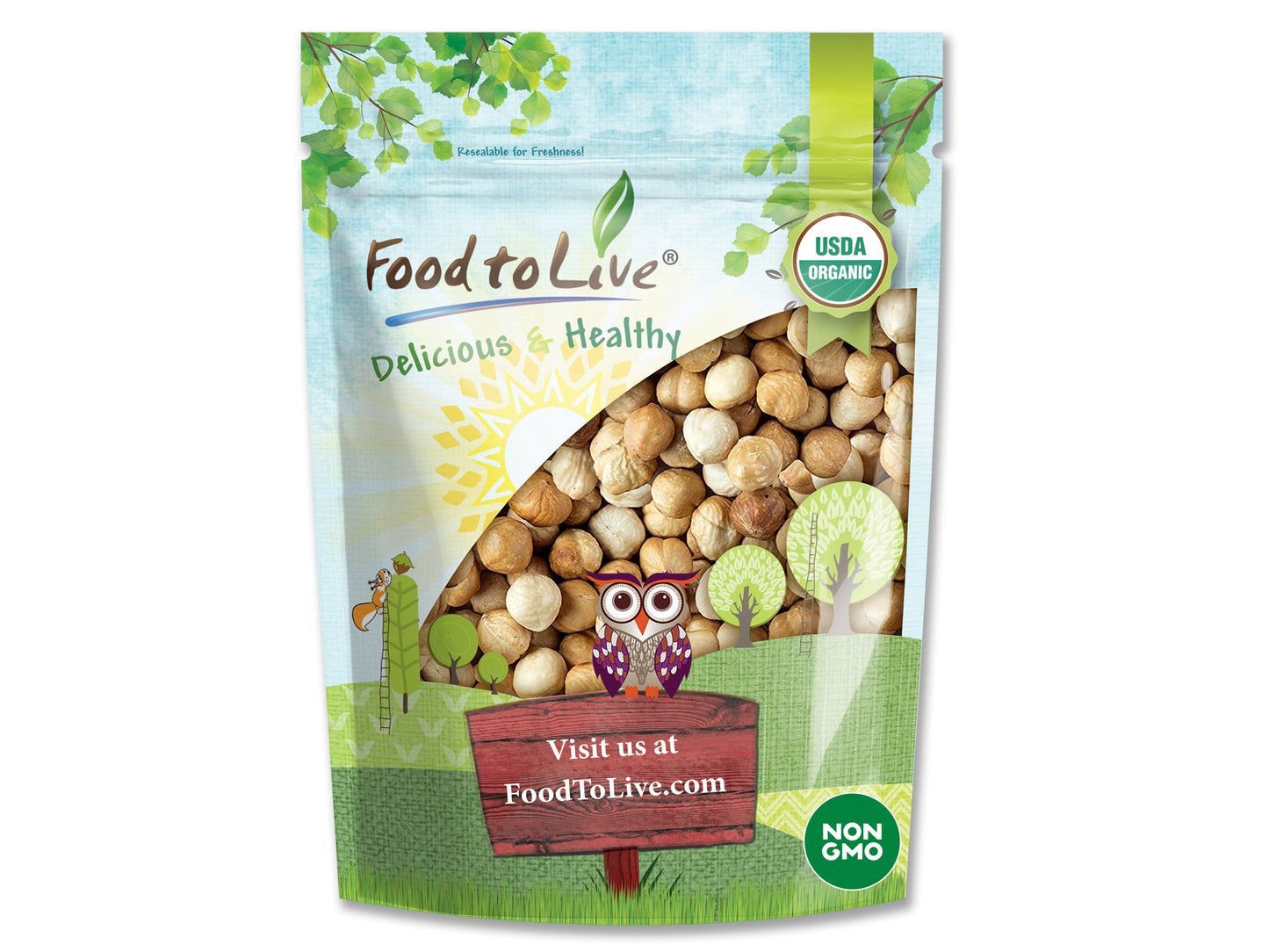 Organic Blanched Roasted Hazelnuts - by Food To Live
