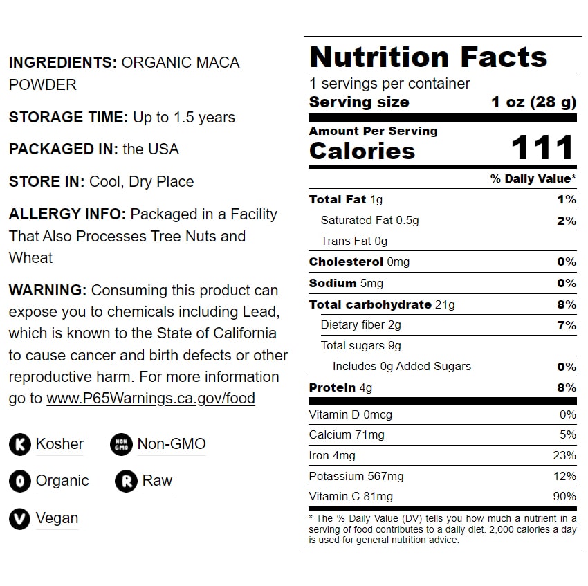 Organic Yellow Maca Powder - Non-GMO, Kosher, Raw Ground Maca Root, Vegan, Flour, Bulk - by Food to Live