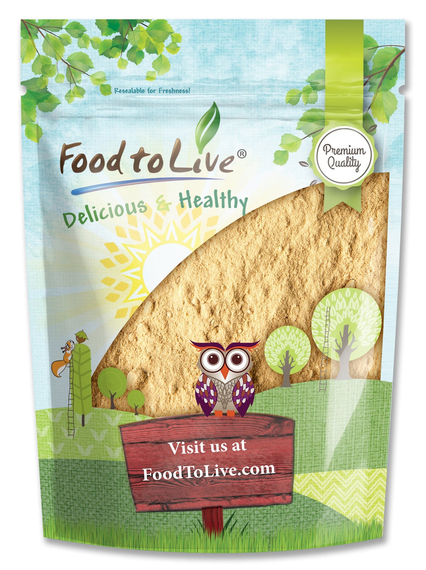 Yellow Maca Powder — Non-GMO and Raw Ground Maca Root, Vegan, Kosher, Keto, Non-Gelatinized, Bulk, Rich in Vitamin C — by Food to Live