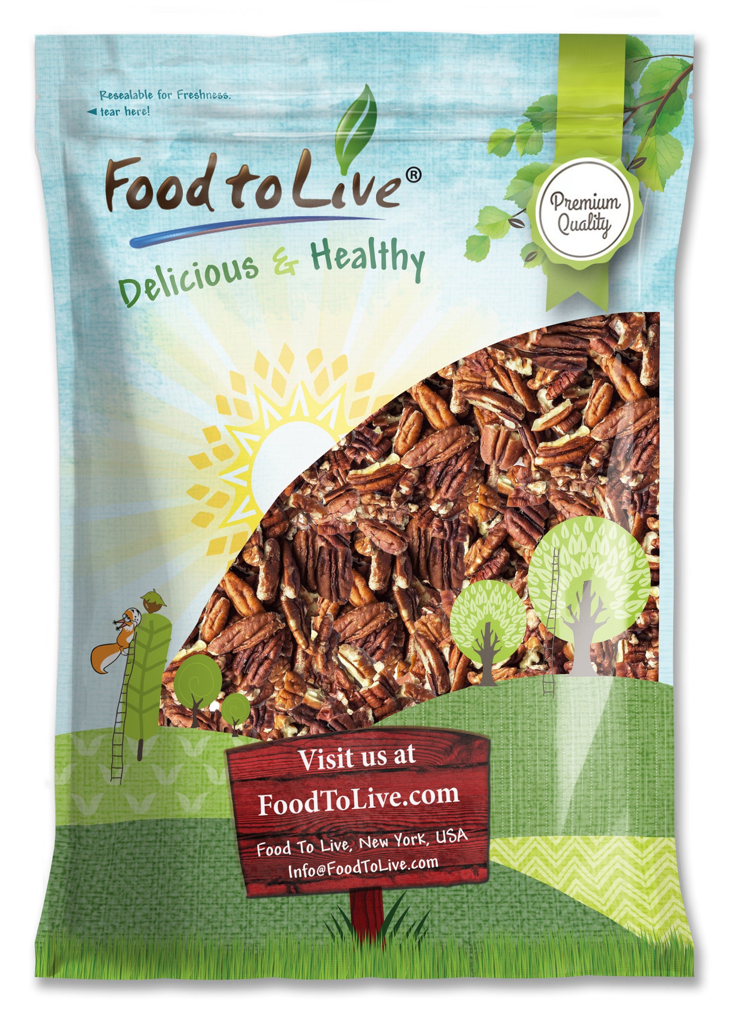 Pecan Pieces, Roasted and Salted - by Food To Live