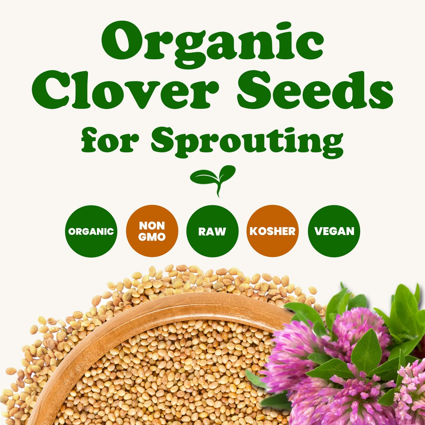 Organic Clover Sprouting Seeds - by Food To Live