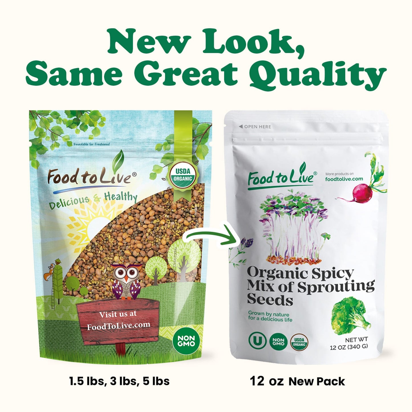 Organic Spicy Mix of Sprouting Seeds - by Food To Live