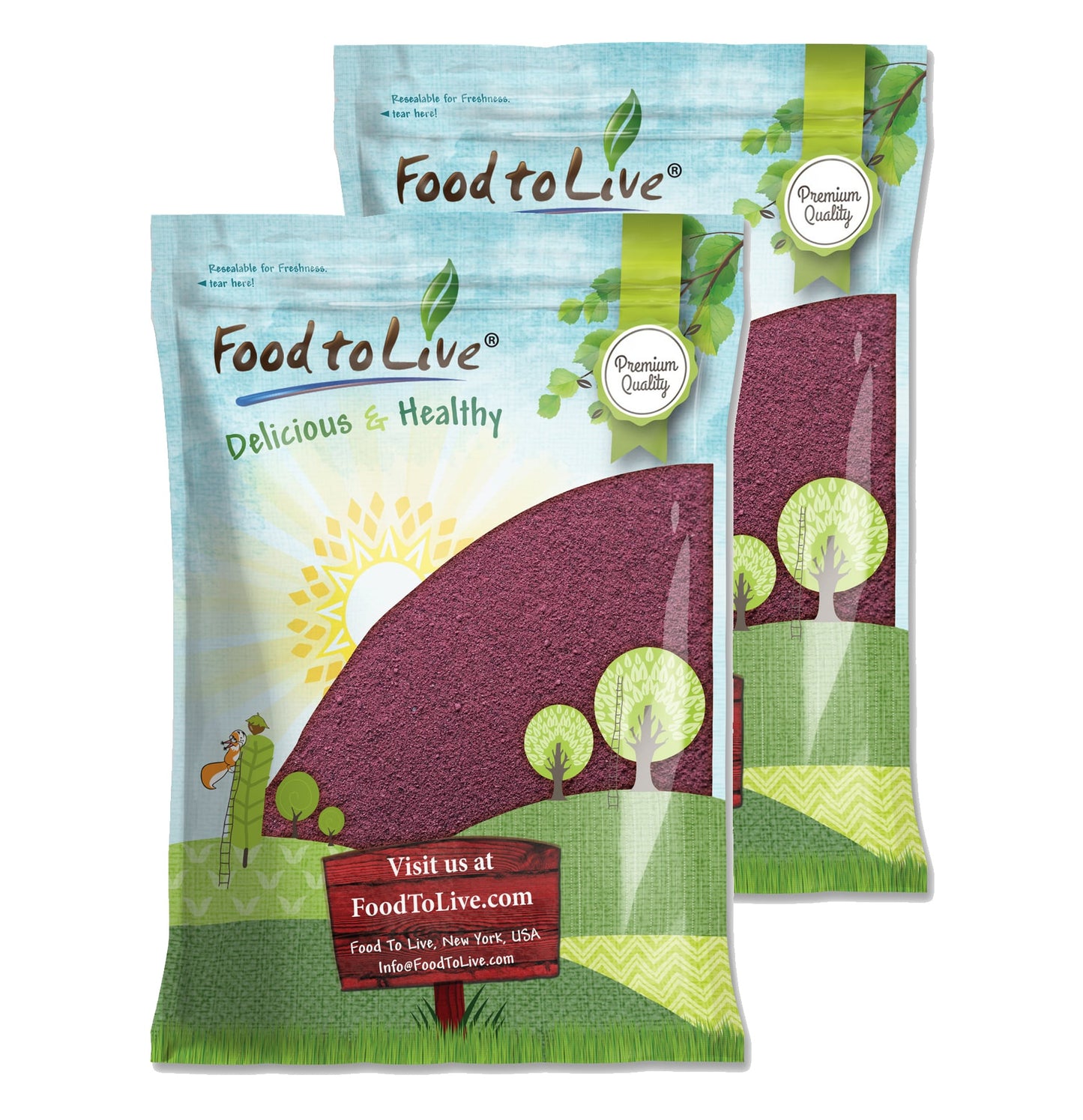 Black Elderberry Juice Powder - Made from Raw Dried Berries, Unsulfured, Vegan, Bulk, Great for Baking, Juices, Smoothies, Yogurts, and Instant Breakfast Drinks, No Sulphites - by Food to Live