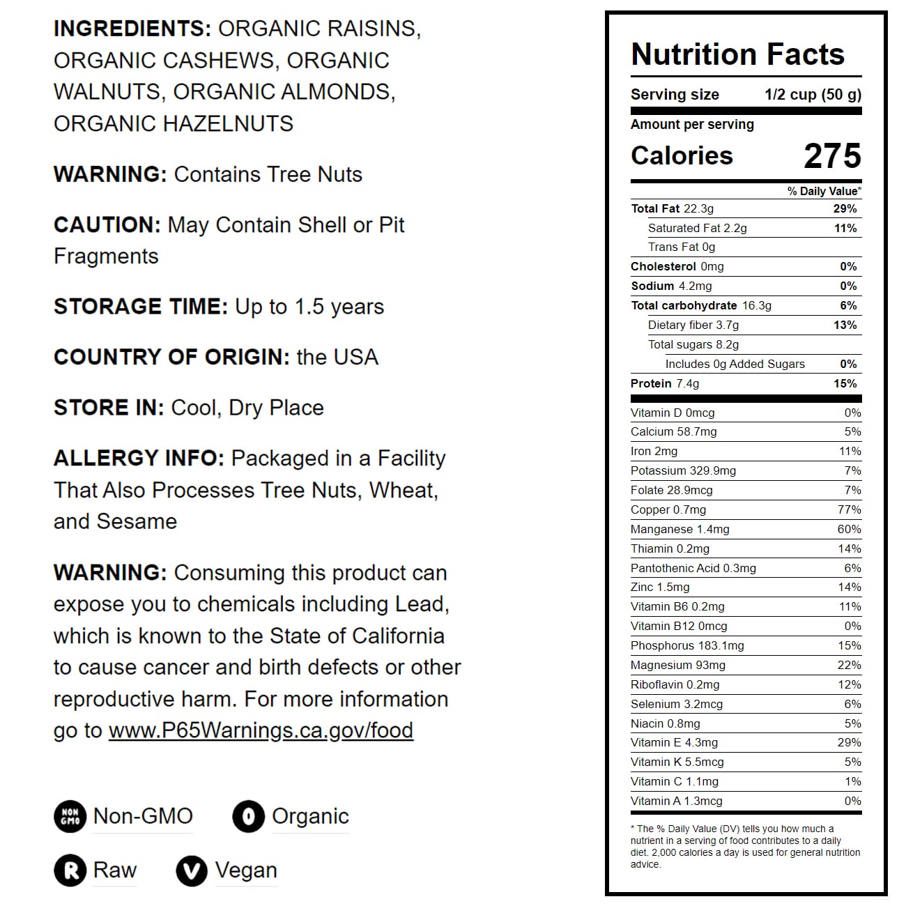 Organic Go Raw Trail Mix - by Food To Live