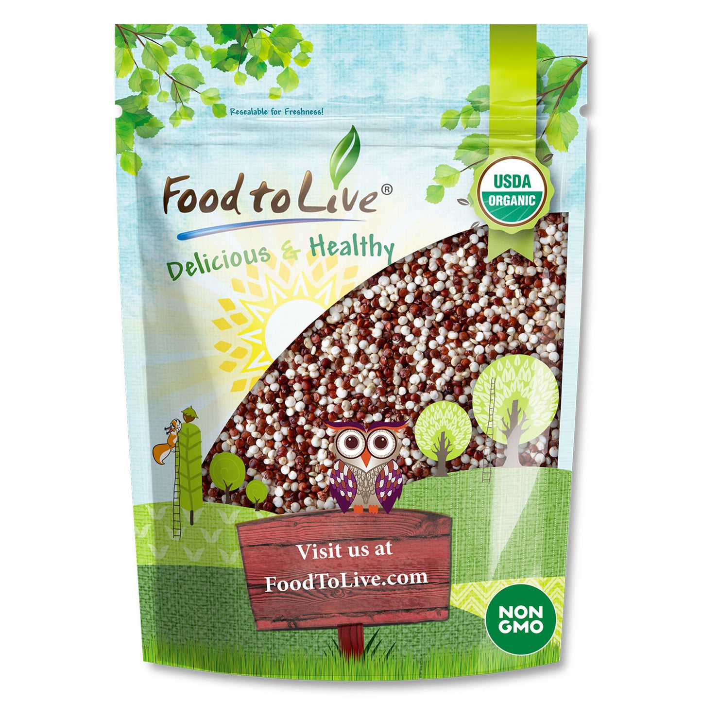 Organic Raw White and Red Quinoa Blend - by Food to Live