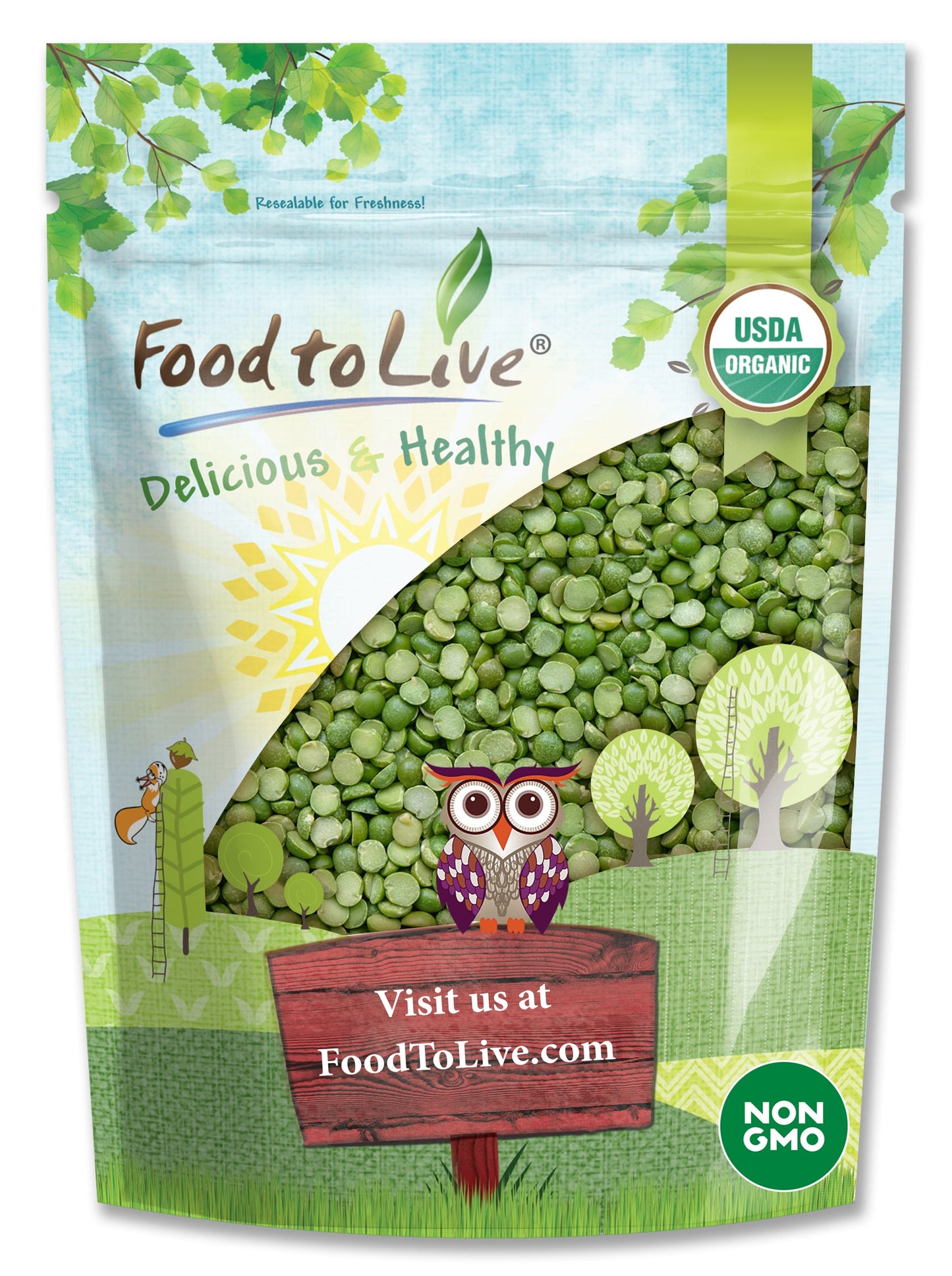 Organic Green Split Peas - by Food To Live