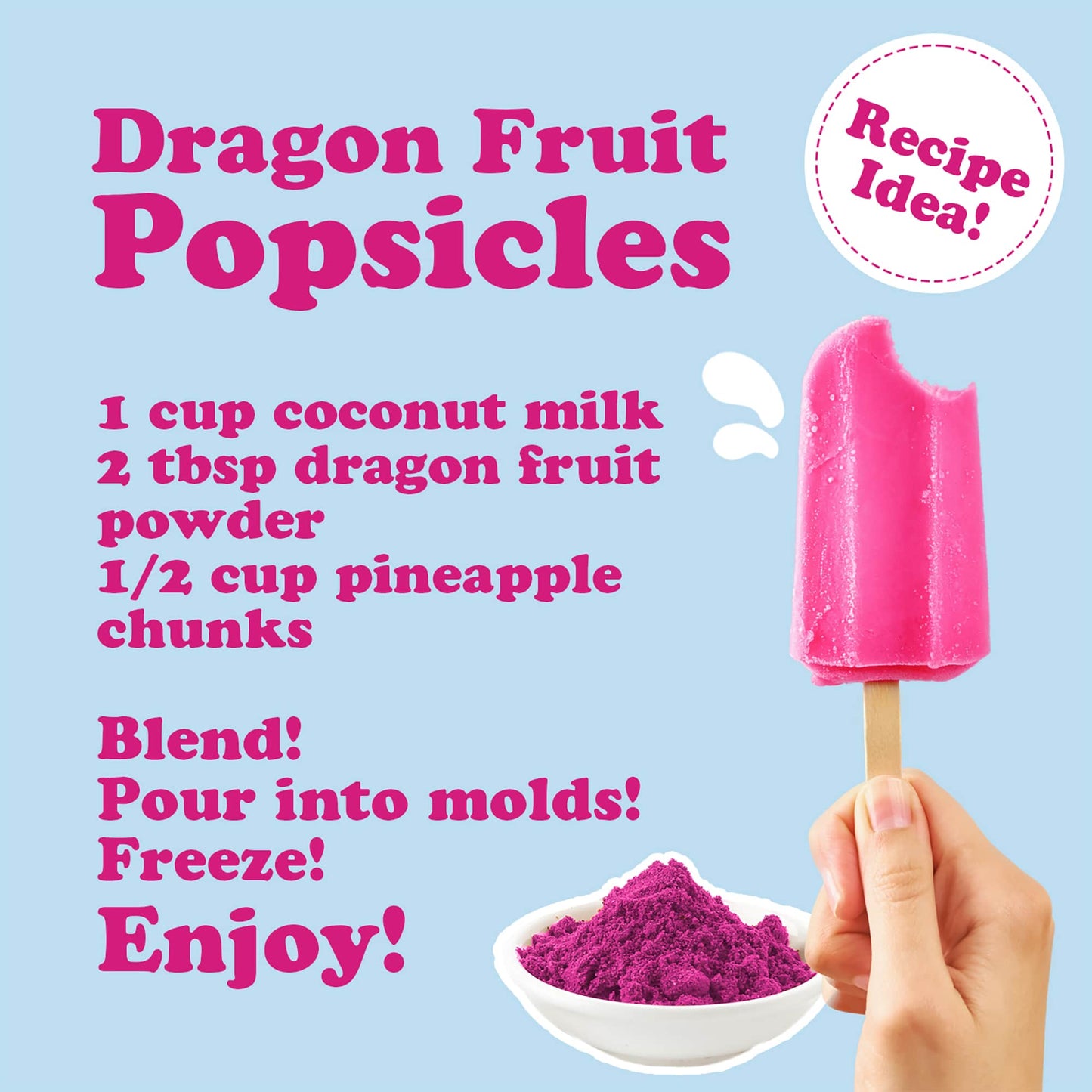 Dragon Fruit SD Juice Powder – Freeze-Dried Pitaya, Vegan Superfood, Dehydrated Dragonfruit is Rich in Vitamins, Minerals. Great for Drinks and Juices. Non-Irradiated Raw Pink Pitahaya in Bulk