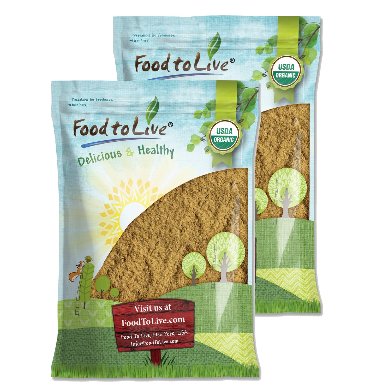 Organic Ginger Root Powder - Non-GMO, Kosher, Bulk, Raw Ground Ginger Root, Flour, Sirtfood - by Food to Live
