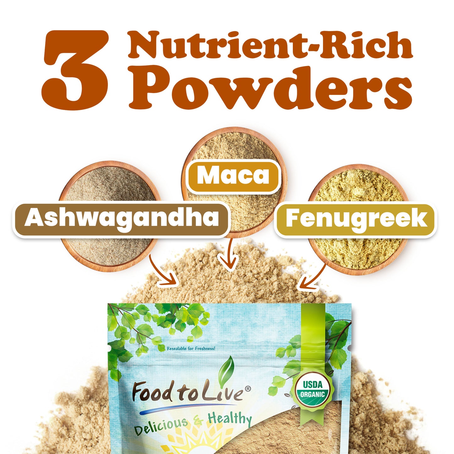 Organic Refreshment Powder Mix – Non-GMO, Vegan, Kosher, Bulk – by Food to Live
