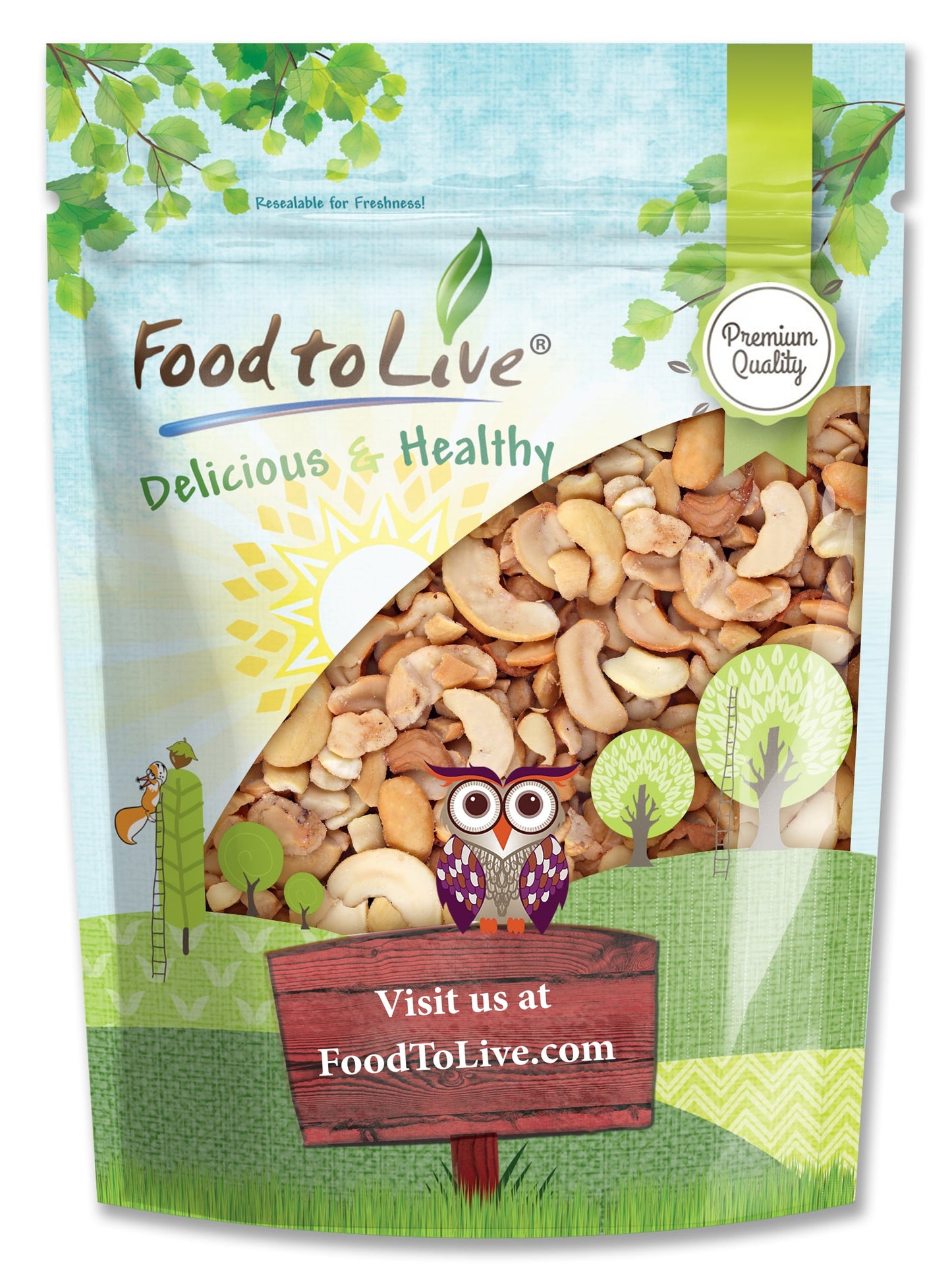Dry Roasted Cashew Halves and Pieces - by Food To Live