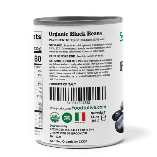 Organic Canned Black Beans - by Food To Live