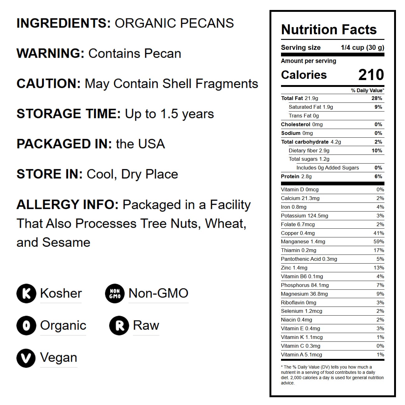 Organic Pecans - by Food To Live