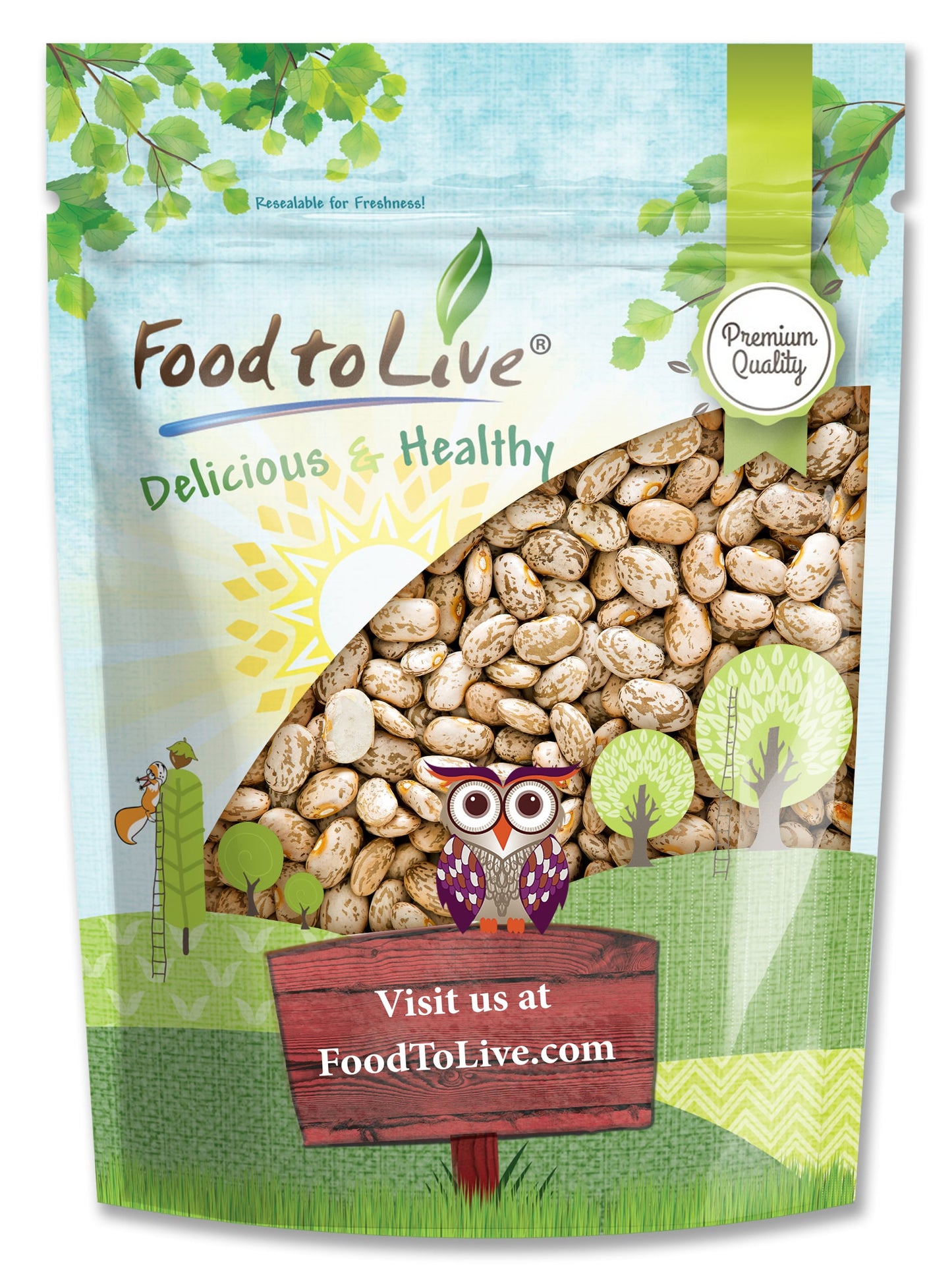 Pinto Beans — Non-GMO Verified, Raw, Dried, Vegan, Kosher, Bulk Frijol Seeds, Good Source of Protein, Fiber, Folate, Copper, and Thiamin. Low Sodium, Low Fat, Great for Cooking, Soups, Chili. Made in USA