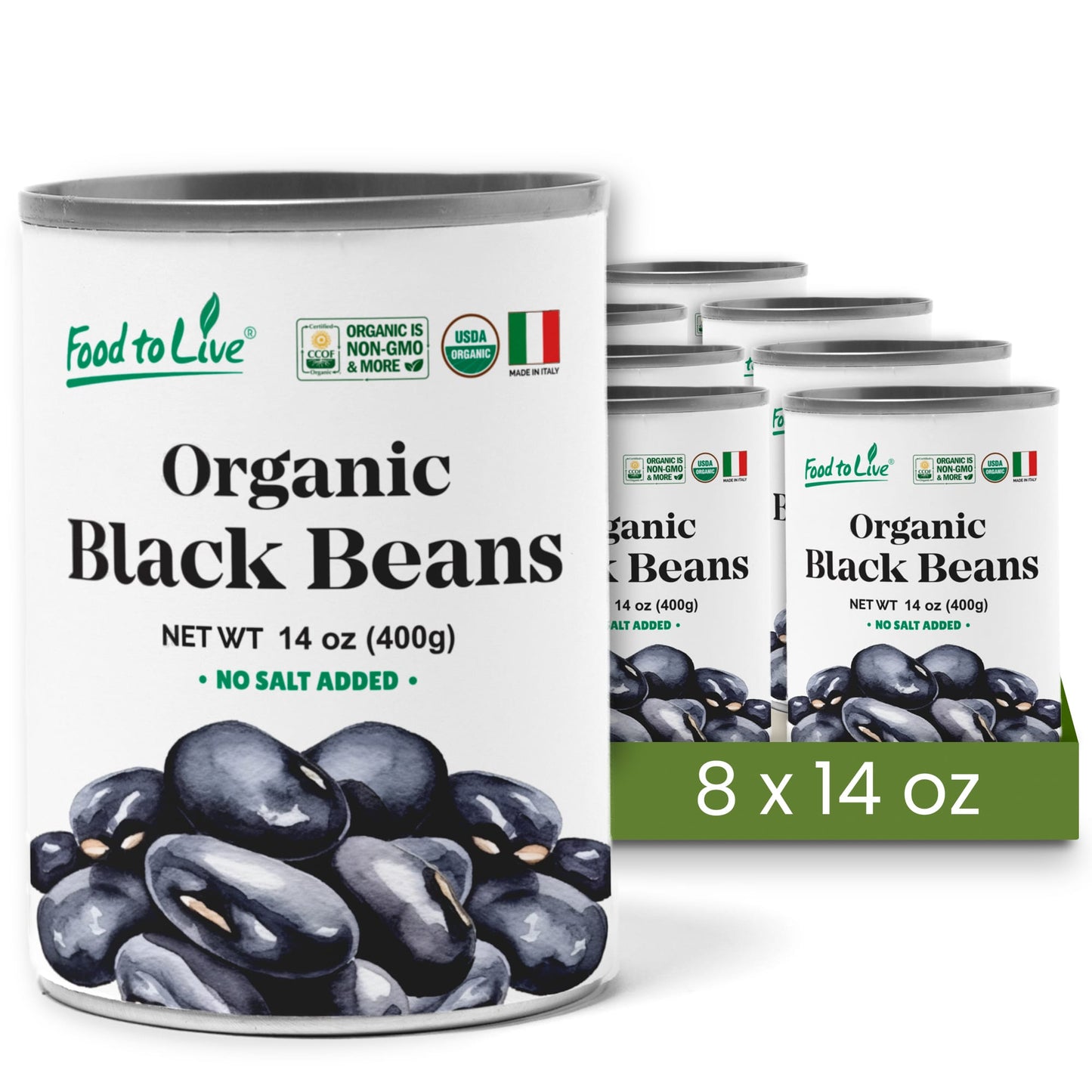 Organic Canned Black Beans - by Food To Live