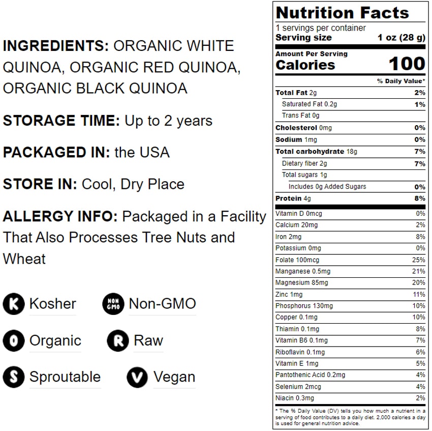 Organic Tri-color Quinoa - by Food To Live