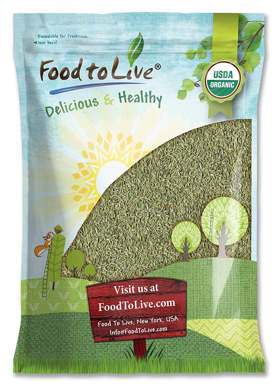 Organic Fennel Seeds - by Food To Live