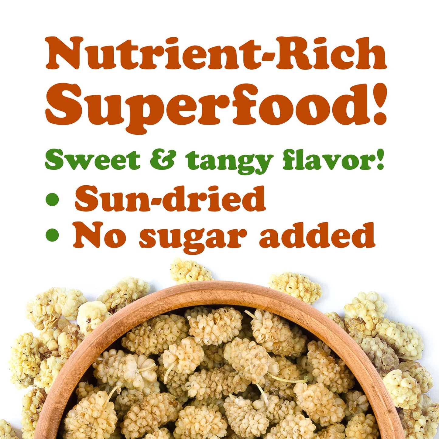 Organic Dried White Mulberries - by Food To Live