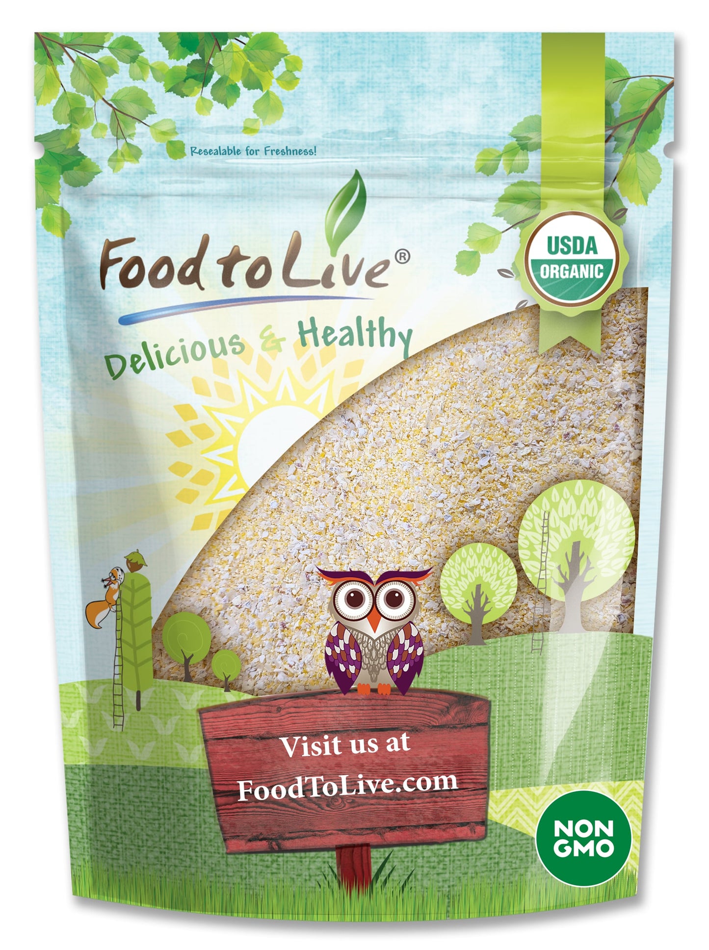 Organic Old Fashioned Cornmeal Coarse - by Food To Live