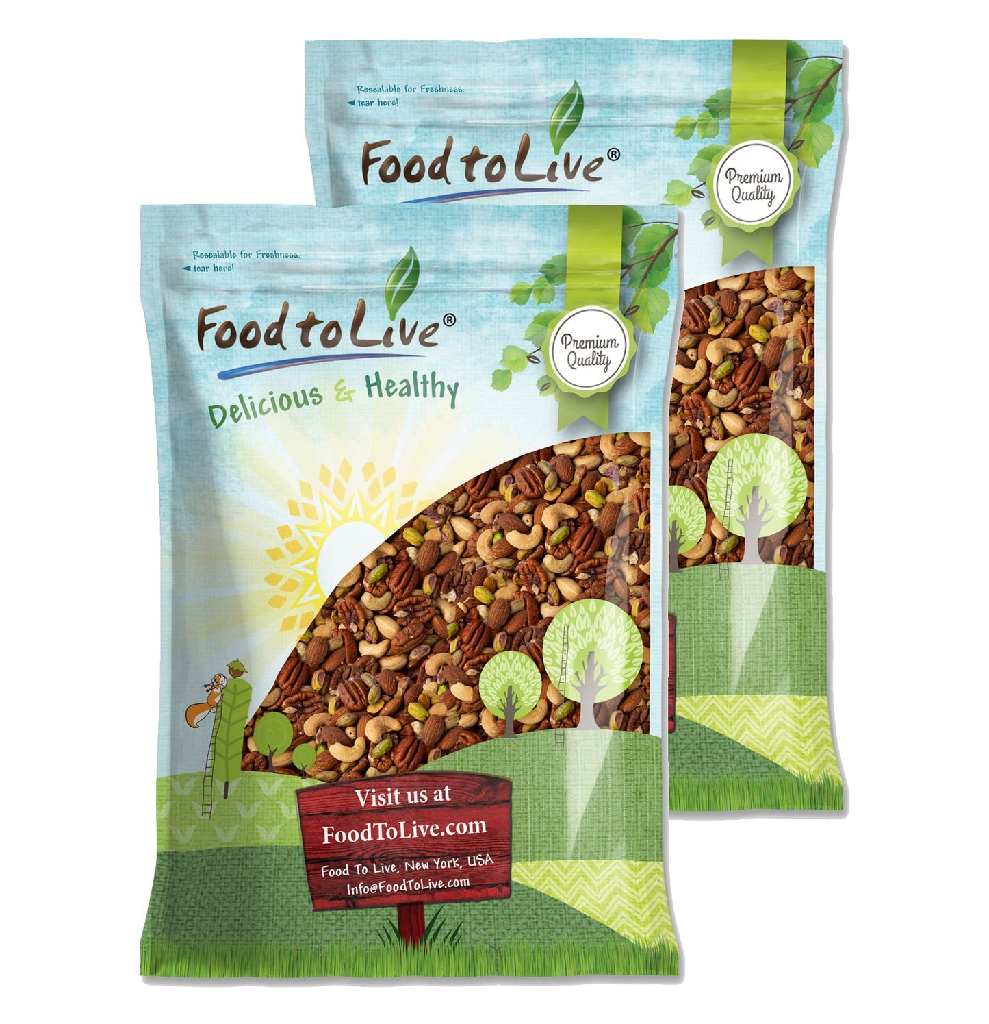 Four Nuts Mix, Dry Roasted & Lightly Salted - by Food To Live