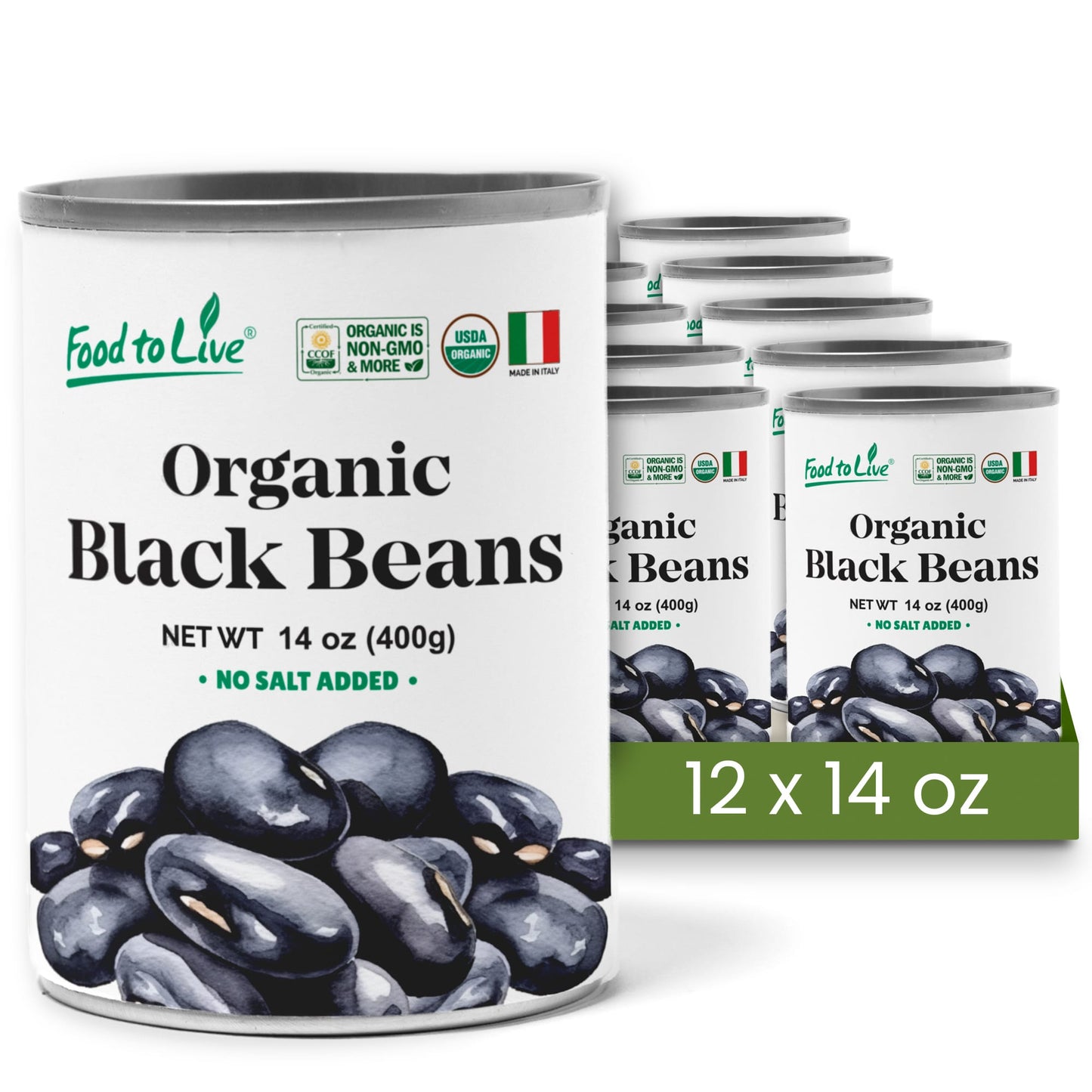 Organic Canned Black Beans - by Food To Live