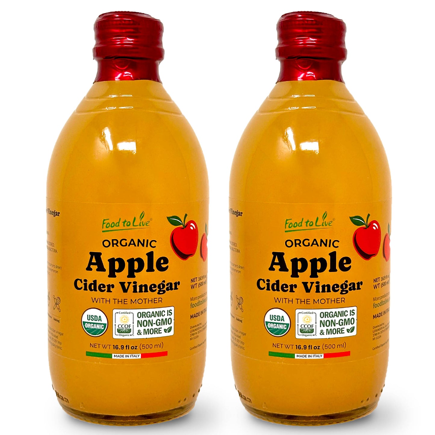 Organic Apple Cider Vinegar, 500 ml - by Food to Live