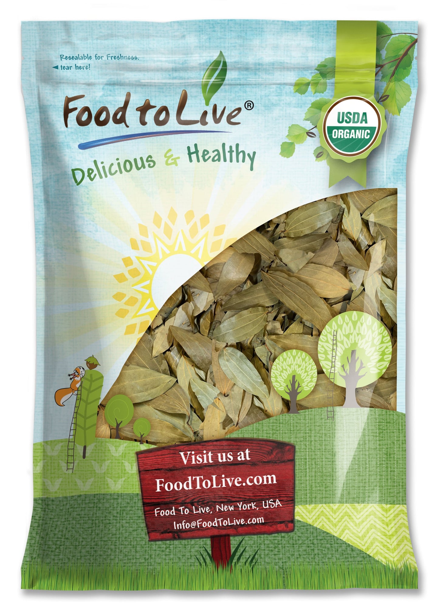 Organic Whole Indian Bay Leaves - by Food To Live