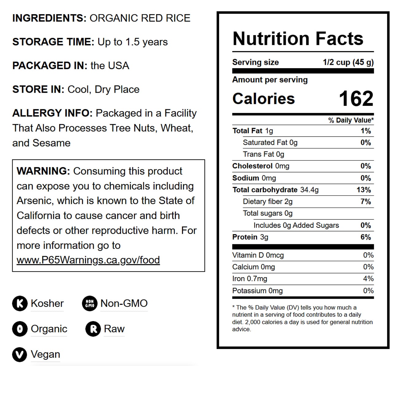 Organic Red Rice - by Food To Live