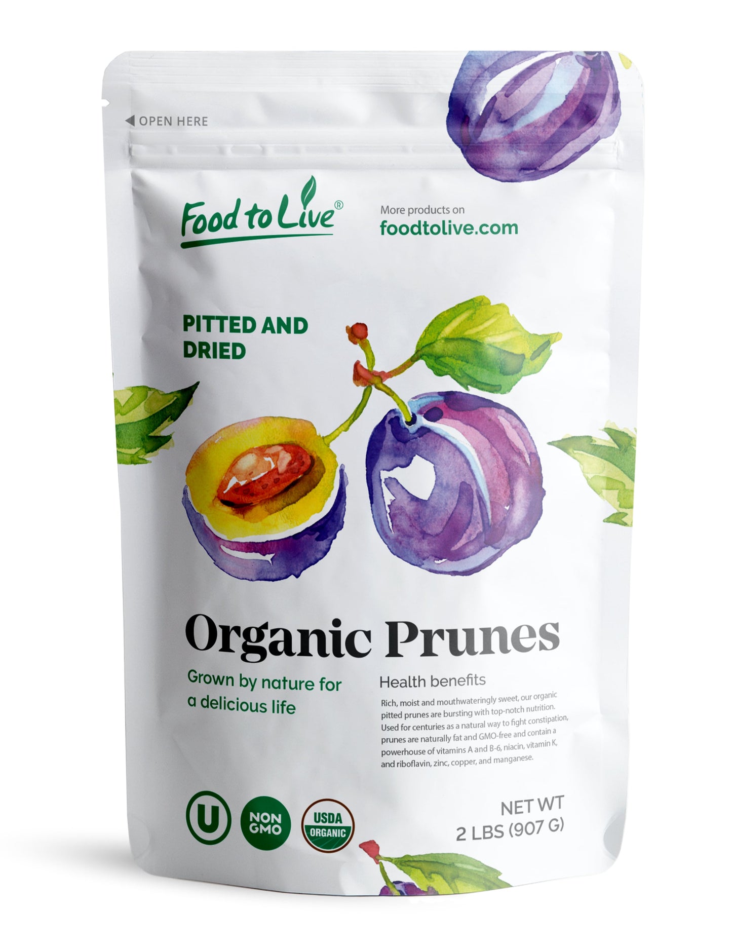 Organic Pitted Prunes - by Food To Live